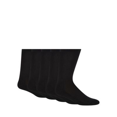 Debenhams Basics Pack of five black plain sports socks